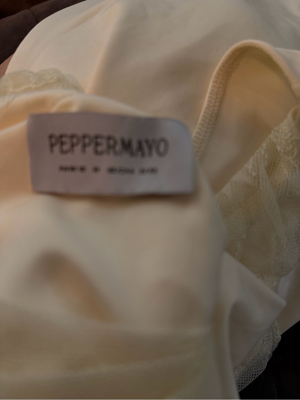 Peppermayo Pale Yellow Lace-Back Swim Coverup Dress - Picture 2 of 3